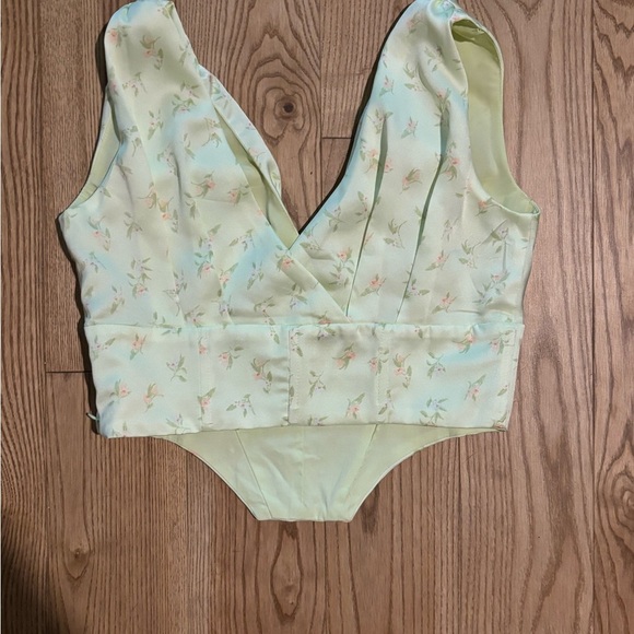 Camila Coelho Floral Women's Corset Top - Light Green - Picture 5 of 7